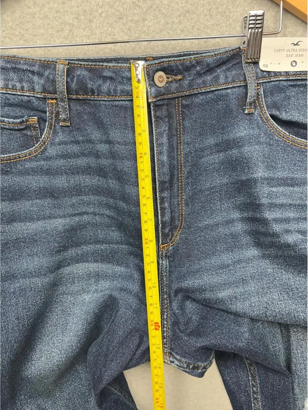 90s Hollister Curvy Ultra High-Rise Dad Jeans Womens 15R Distressed Denim